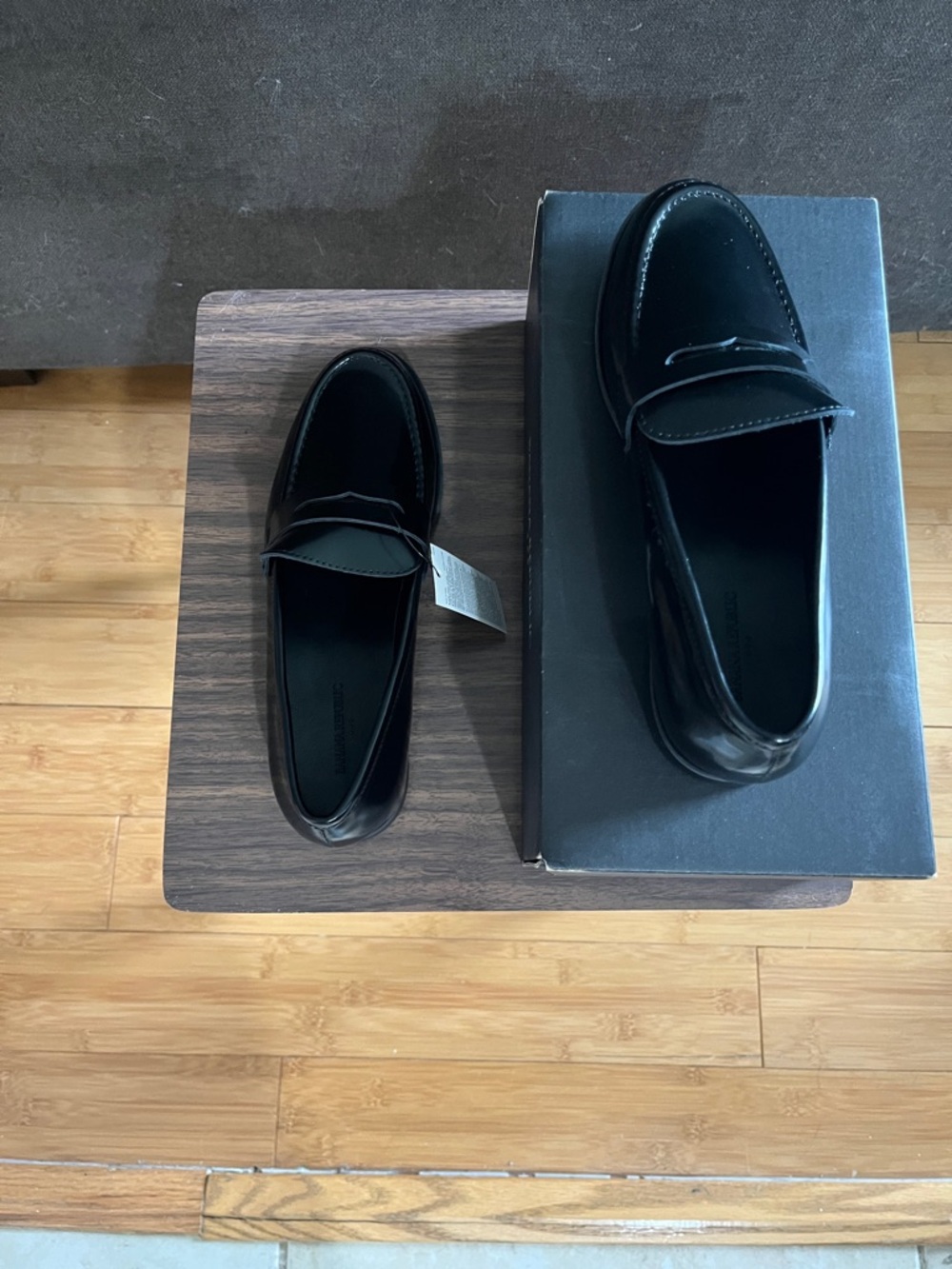 Banana Republic Black Leather Penny Loafers for Women